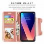 ThinQ V35 ThinQ Case TPU Leather Bling Glitter Flip Wallet Kickstand Rainbow