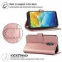 LG Stylo 4 Case Wallet With Protector Screen Leather Kickstand Rose Gold Pure
