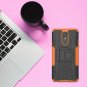 LG Stylo 4 Case Dual Layer Shockproof Wallet Protective With Kickstand Orange
