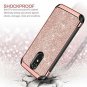 LG Stylo 4 Case Dual Layer Shockproof Glitter Bling Sparkly Hard PC Rose Gold