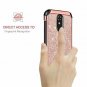 LG Stylo 4 Case Dual Layer Shockproof Glitter Bling Sparkly Hard PC Rose Gold