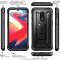 For OnePlus 6T with Built-in Screen Protector Rotating Belt Clip Holster Black