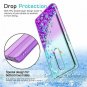 OnePlus 7 Pro Casewith HD Screen Protector for Girls Women Glitter Clear Purple
