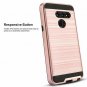 LG G8 ThinQ Case With Tempered Glass Screen Protector Included 2-Piece Rose Gold