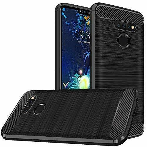 LG V50 ThinQ Case Carbon Fiber Shock Resistant  Flexible Soft TPU Black New