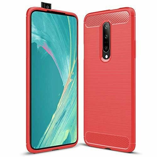 Oneplus 7 Pro Case Soft TPU Brushed Anti-Fingerprint Full-Body Protective Red