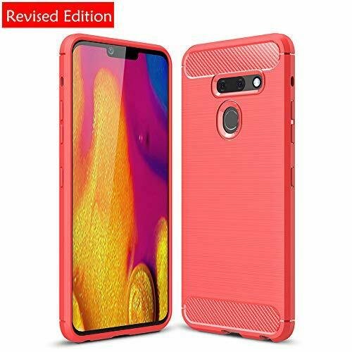 LG G8 ThinQ case Soft TPU Brushed Anti-Fingerprint Full-Body Protective Red