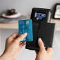 For Galaxy Note 9 Slim Dual Layer Armor Card Holder Wallet Design Black Case