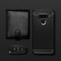 For LG V40 ThinQ Flexible TPU Wireless Charging Cover Carbon Fiber Black Case