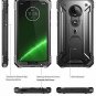Moto G7 Rugged Case with Kickstand Full-Body Built-in-Screen Protector Black