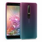 Nokia 6.1 2018 Clear Case TPU Soft Phone Cover Bicolor Design Dark Pink Blue