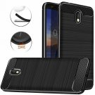 Nokia 3.1 Case Carbon Fiber Shock Resistant Brushed Texture Soft TPU Black