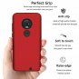 Moto G7 Case Three Layer Hybrid Slim Sturdy Case Rugged Shockproof Red Black