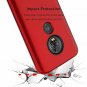 Moto G7 Case Three Layer Hybrid Slim Sturdy Case Rugged Shockproof Red Black