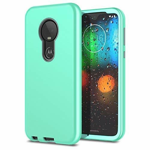 Moto G7 G7 Plus Case Shockproof Hybrid Rugged Armor Three Layer Mint Green