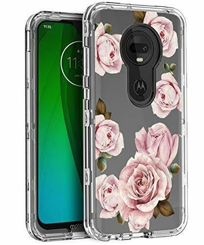 Moto G7 Moto G7 Plus Case Three Layers Shockproof Hybrid TPU Bumper Clear Floral