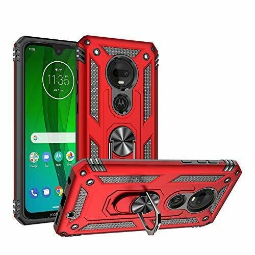 Moto G7 Moto G7 Plus Case 360 Degree Rotating Ring Holder Kickstand Release Red