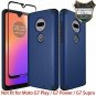Moto G7 Case Moto G7 Plus Case with Tempered Glass Screen Protector Blue New