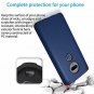 Moto G7 Case Moto G7 Plus Case with Tempered Glass Screen Protector Blue New