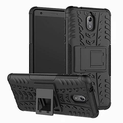 Nokia 3.1 Case Double-Layer Hybrid Shock Resistant Armor with Kickstand Black
