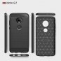 Moto G7 Case Lightweight Slim Soft Carbon Fiber TPU Cover Shockproof Black