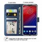 Moto Z4 Case Flip Cover TPU PU Leather Case with Kickstand Shockproof Blue