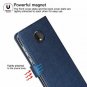 Moto Z4 Case Flip Cover TPU PU Leather Case with Kickstand Shockproof Blue