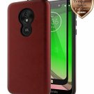 Moto G7 Power Moto G7 Supra Case with Tempered Glass Screen Protector TPU Red