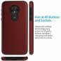 Moto G7 Power Moto G7 Supra Case with Tempered Glass Screen Protector TPU Red