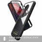Moto Z4 Cases Shockproof Clear Bumper Built-in Screen Protector Cover Black