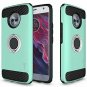 Moto X4 Case Premium Ring Case Phone Cover with Grip Ring Carbon Fiber Mint Teal