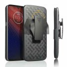 Moto Z4 Play Case Belt Clip Holster Case Slim Combo Shell Full-Body Rugged Black