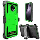 Moto Z4 Play Case Kickstand and Belt Clip Hybrid Full Body Heavy Duty Green