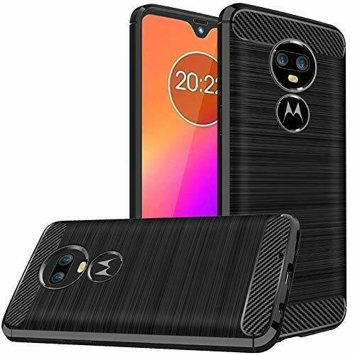 Moto G7 Case Moto G7 Plus Case Shock-Absorption Slim Fit Flexible TPU Case Black
