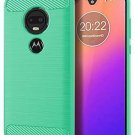 Moto G7 Motorola Moto G7 Case Shock Absorption Carbon Fiber Flexible TPU Mint