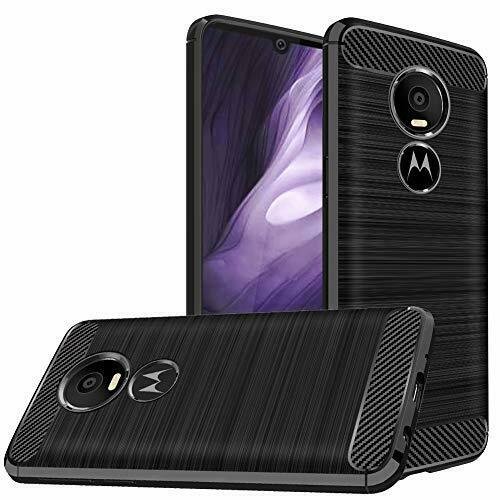 Moto Z4 Case Shock-Absorption Slim Fit Flexible TPU Case Brushed Texture Black