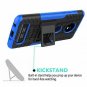 Moto Z4 Case Shockproof Tough Rugged Dual Layer Protective Case Hybrid Blue