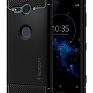 For Sony Xperia XZ2 Compact Flexible Rugged Armor Slim Carbon Fiber Black Case