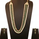 NUHA Fashion Jewellery Gold Plated Necklace Set with Earrings for Women and Girls