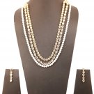 NUHA Fashion Jewellery Gold Plated Necklace Set with Earrings for Women and Girls
