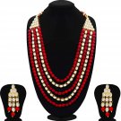 NUHA Fashion Jewellery Gold Plated Necklace Set with Earrings for Women and Girls