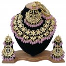 NUHA Fashion Jewellery Gold Plated Necklace Set with Earrings,passa & Tikka for Women and Girls