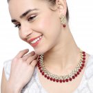 NUHA Fashion Jewellery Gold Plated Necklace Set with Earrings for Women and Girls