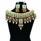 NUHA Fashion Jewellery Gold Plated Necklace Set with Earrings for Women and Girls
