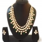 NUHA Fashion Jewellery Gold Plated Necklace Set with Earrings for Women and Girls