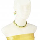 NUHA Fashion Jewellery Gold Plated Necklace Set with Earrings for Women and Girls