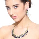 NUHA Fashion Jewellery Gold Plated Necklace Set with Earrings for Women and Girls