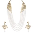 NUHA Fashion Jewellery Gold Plated Necklace Set with Earrings for Women and Girls