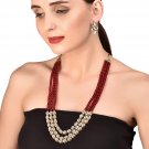 NUHA Fashion Jewellery Gold Plated Necklace Set with Earrings for Women and Girls