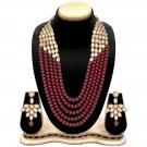 NUHA Fashion Jewellery Gold Plated Necklace Set with Earrings for Women and Girls
